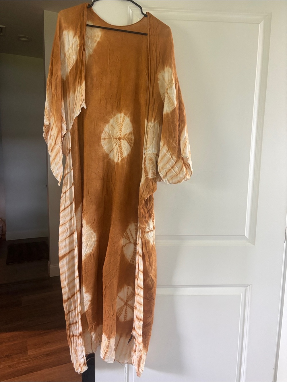 Rust Tie-Dye Sheer Duster - Unbranded